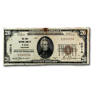 1929 Type 1 $20 Yale, Ok AU (CH#10014) 1929 Type 1 $20 Yale, Ok AU (CH#10014)