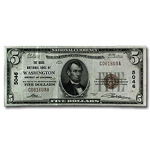 1929 Type 1 $5 Washington, D.C. VF (CH#5046) 1929 Type 1 $5 Washington, D.C. VF (CH#5046)