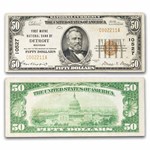 1929 Type 1 $50 First Wayne NB of Detroit, MI VF CH#10527