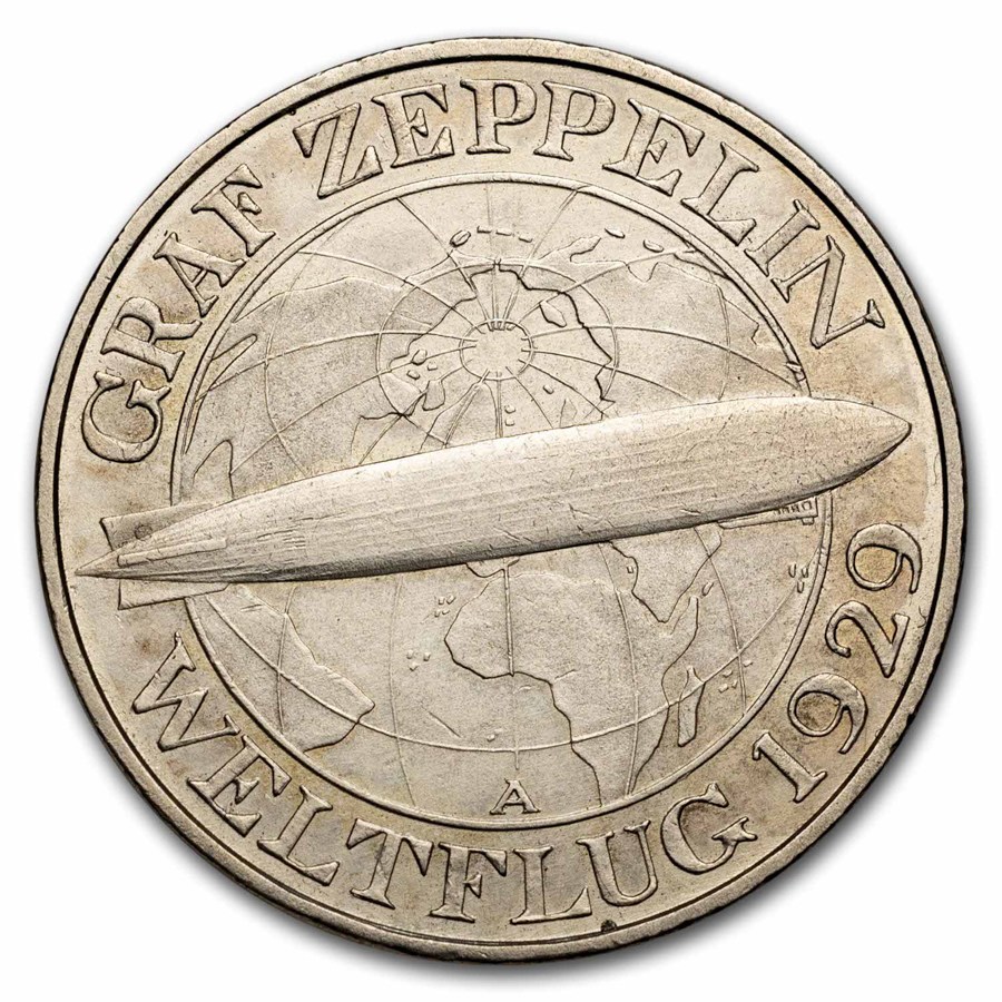 Buy 1930-A Germany Silver 3 Mark Zeppelin AU | APMEX