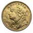 1930-B Swiss Gold 20 Francs Helvetia BU