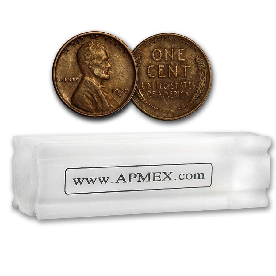 1930-D Lincoln Cent 50-Coin Roll Avg Circ