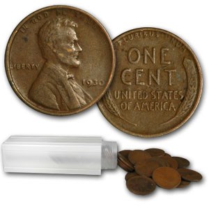 1930 Lincoln Cent 50-Coin Roll Avg Circ 1930 Lincoln Cent 50-Coin Roll Avg Circ