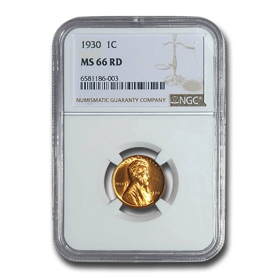 1930 Lincoln Cent MS-66 NGC (Red)