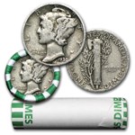 1930 Mercury Dime 50-Coin Roll Avg Circ