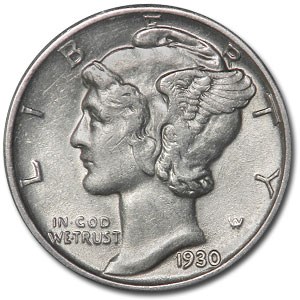 1930 Mercury Dime AU 1930 Mercury Dime AU