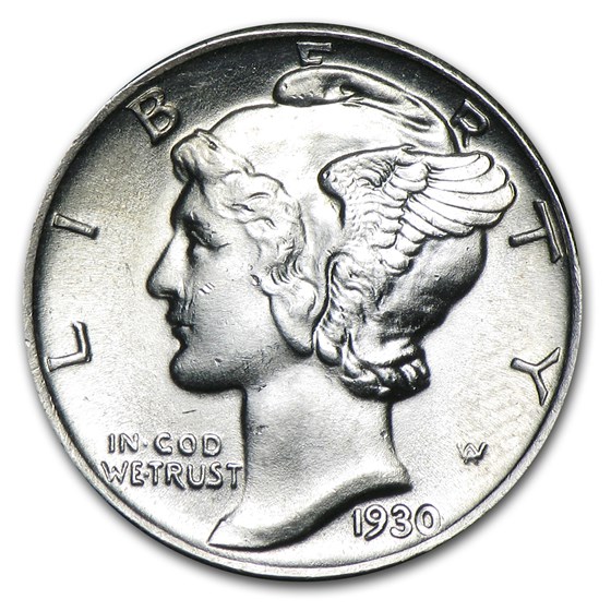 1930 Mercury Dime BU