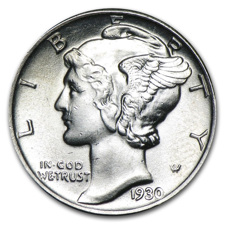 1930 Mercury Dime BU