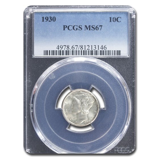 1930 Mercury Dime MS-67 PCGS 1930 Mercury Dime MS-67 PCGS