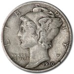 1930 Mercury Dime XF