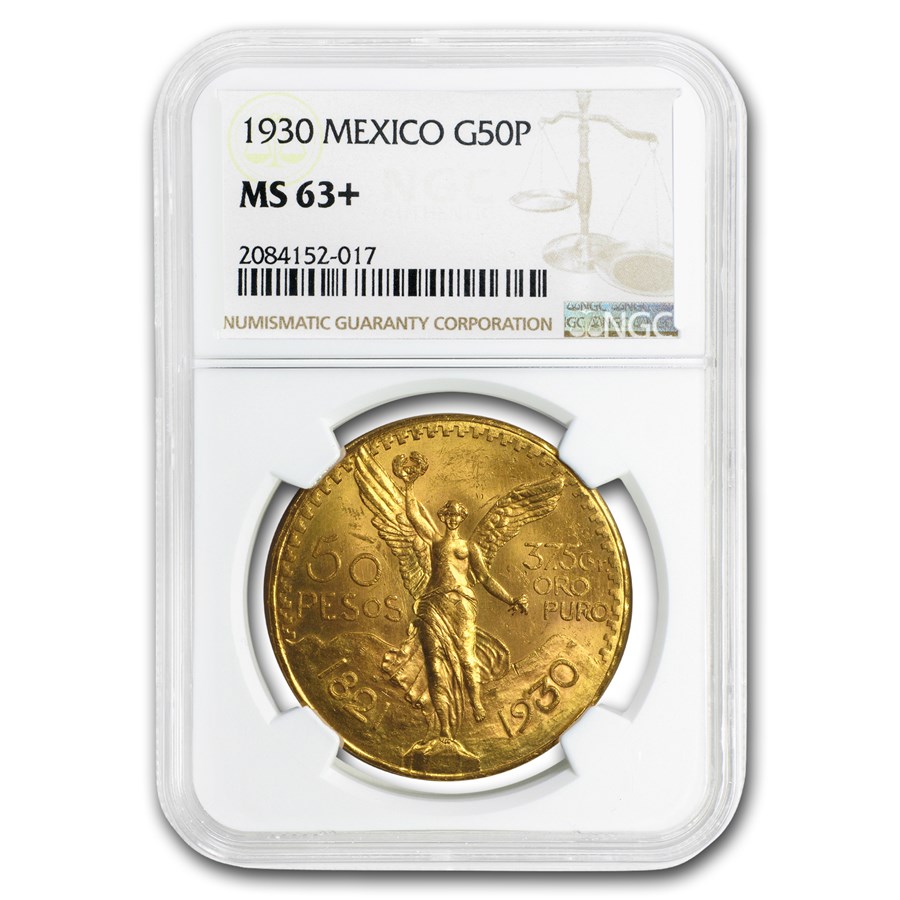 1930 Mexico Gold 50 Pesos MS-63+ NGC