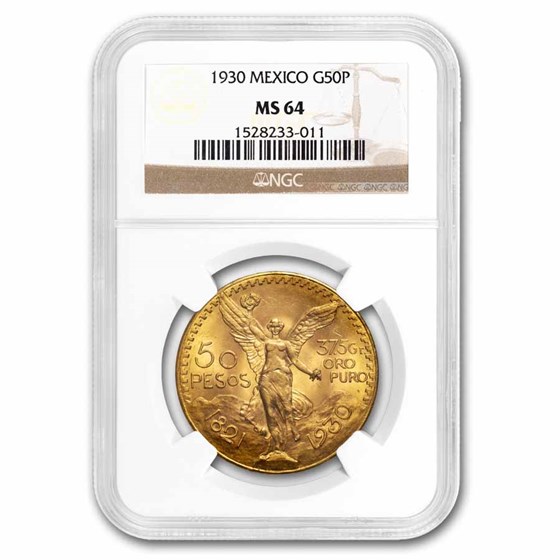 1930 Mexico Gold 50 Pesos MS-64 NGC 1930 Mexico Gold 50 Pesos MS-64 NGC