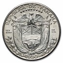 1930 Panama Silver 1/4 Balboa BU