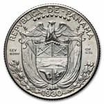 1930 Panama Silver 1/4 Balboa BU