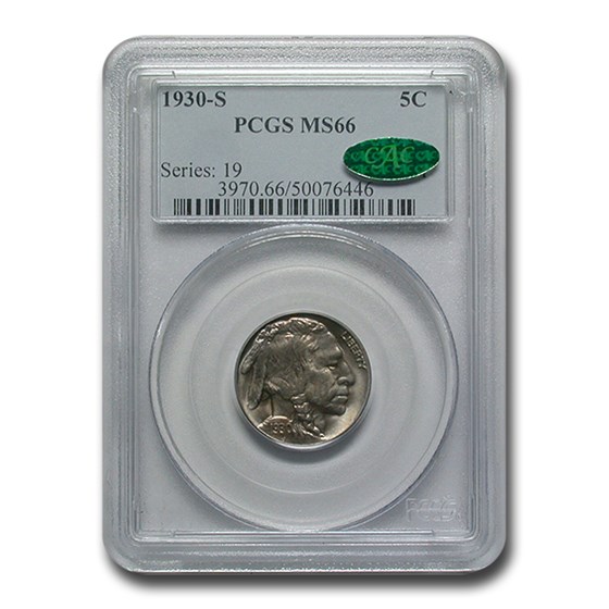 1930-S Buffalo Nickel MS-66 PCGS CAC 1930-S Buffalo Nickel MS-66 PCGS CAC