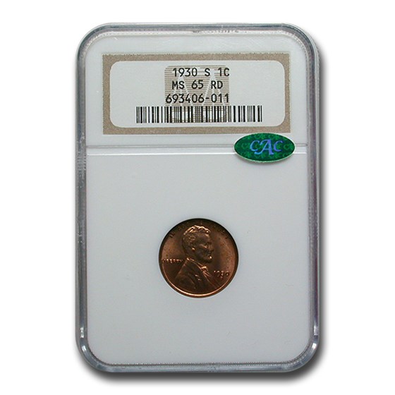 1930-S Lincoln Cent MS-65 NGC CAC (Red) 1930-S Lincoln Cent MS-65 NGC CAC (Red)