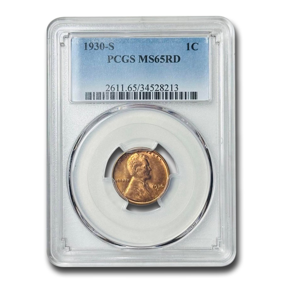 1930-S Lincoln Cent MS-65 PCGS (Red)