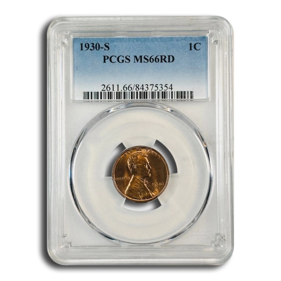 1930-S Lincoln Cent MS-66 PCGS (Red)