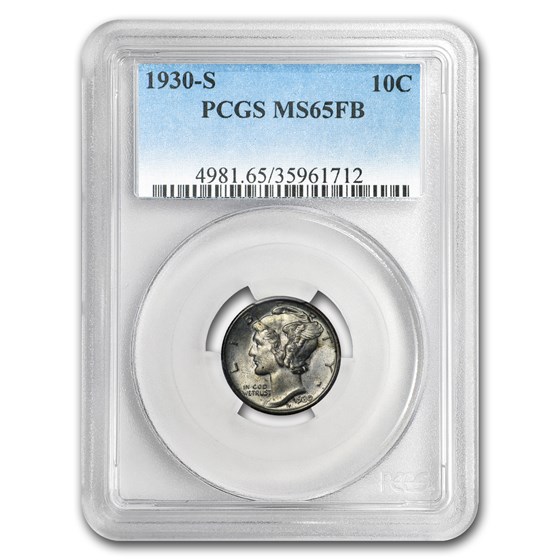 1930-S Mercury Dime MS-65 PCGS (FB) 1930-S Mercury Dime MS-65 PCGS (FB)
