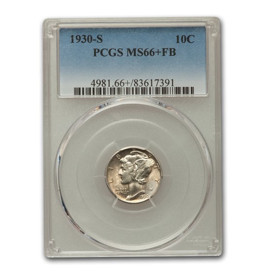 1930-S Mercury Dime MS-66+ PCGS (FB) 1930-S Mercury Dime MS-66+ PCGS (FB)