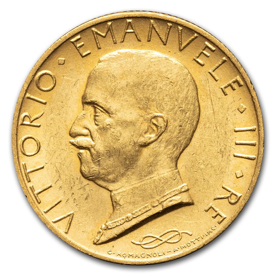 1931-1933 Italy Gold 100 Lire Vittorio Emanuele III AU