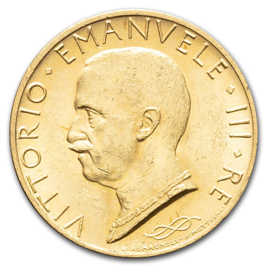 1931-1933 Italy Gold 100 Lire Vittorio Emanuele III BU
