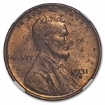 1931-D Lincoln Cent MS-63 NGC (Red/Brown)