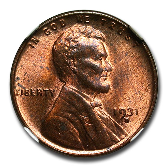 1931-D Lincoln Cent MS-63 NGC (Red/Brown)