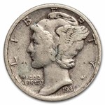1931-D Mercury Dime 50-Coin Roll Avg Circ