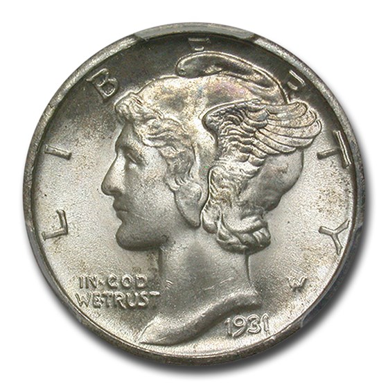 1931-D Mercury Dime MS-65 PCGS 1931-D Mercury Dime MS-65 PCGS