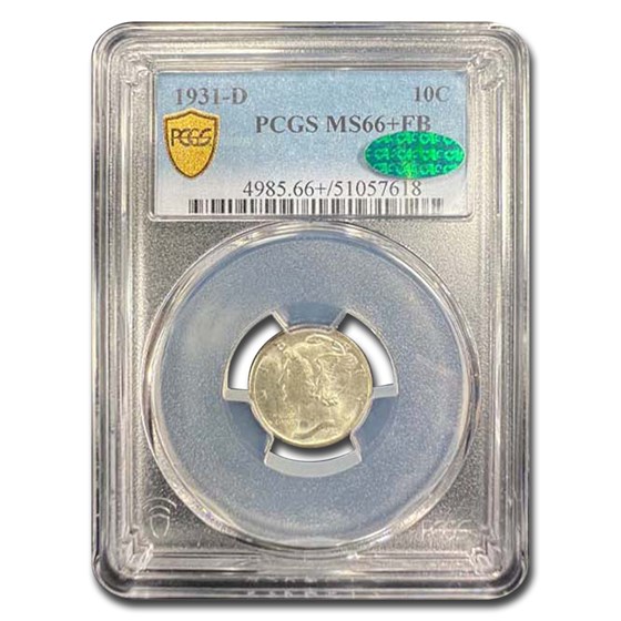 1931-D Mercury Dime MS-66+ PCGS CAC (FB) 1931-D Mercury Dime MS-66+ PCGS CAC (FB)