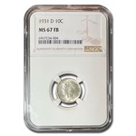 1931-D Mercury Dime MS-67 NGC (FB)