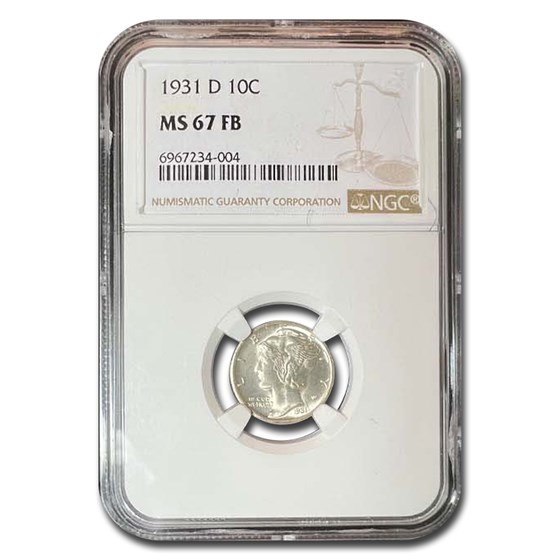 1931-D Mercury Dime MS-67 NGC (FB) 1931-D Mercury Dime MS-67 NGC (FB)