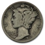 1931-D Mercury Dime VG