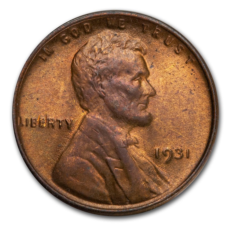 1931 Lincoln Cent BU (Red/Brown)