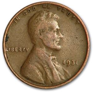 1931 Lincoln Cent Good/Fine 1931 Lincoln Cent Good/Fine
