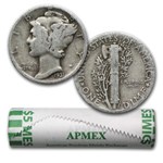 1931 Mercury Dime 50-Coin Roll Avg Circ
