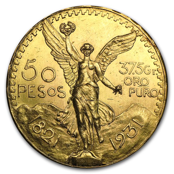1931 Mexico Gold 50 Pesos BU