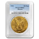 1931 Mexico Gold 50 Pesos MS-63 PCGS