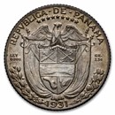 1931 Panama Silver 1/10 Balboa AU
