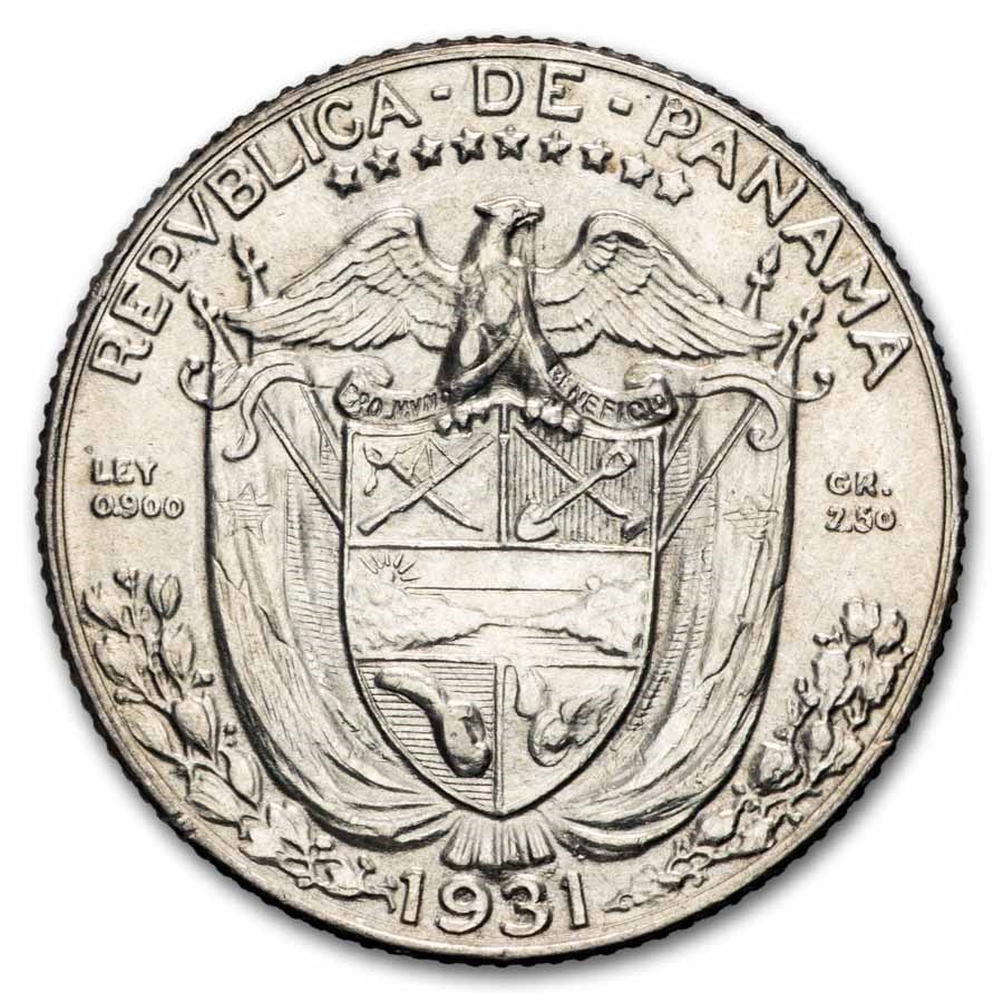 1931 Panama Silver 1/10 Balboa BU