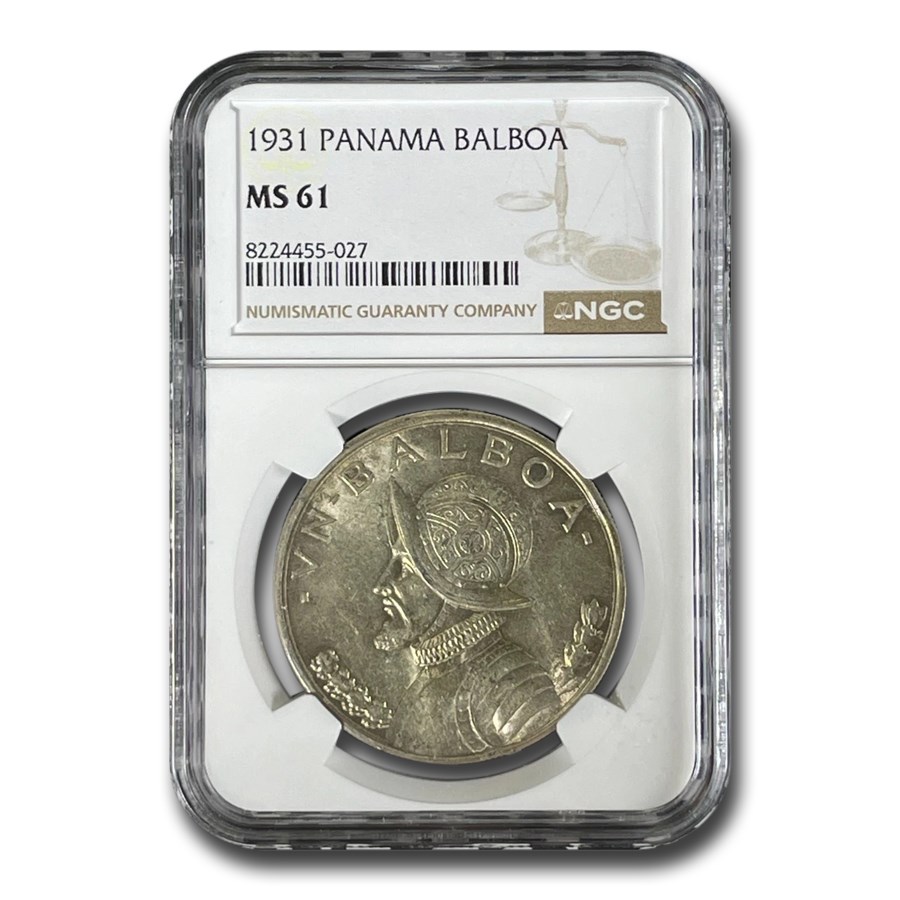 1931 Panama Silver Balboa MS-61 NGC