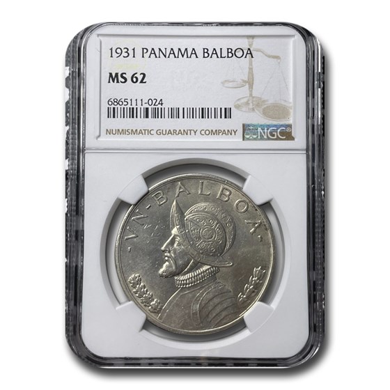 1931 Panama Silver Balboa MS-62 NGC 1931 Panama Silver Balboa MS-62 NGC