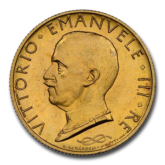 1931-R Italy Gold 100 Lire Vittorio Emanuele III MS-64 NGC 1931-R Italy Gold 100 Lire Vittorio Emanuele III MS-64 NGC
