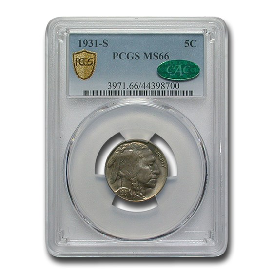 1931-S Buffalo Nickel MS-66 PCGS CAC 1931-S Buffalo Nickel MS-66 PCGS CAC