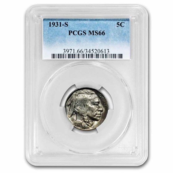 1931-S Buffalo Nickel MS-66 PCGS 1931-S Buffalo Nickel MS-66 PCGS