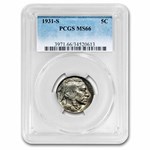 1931-S Buffalo Nickel MS-66 PCGS
