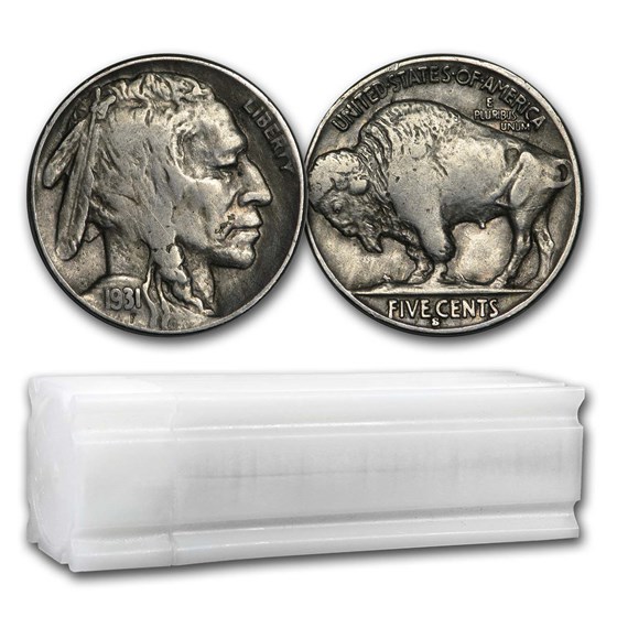 1931-S Buffalo Nickels 40-Coin Roll VF 1931-S Buffalo Nickels 40-Coin Roll VF