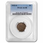 1931-S Lincoln Cent AU-58 PCGS