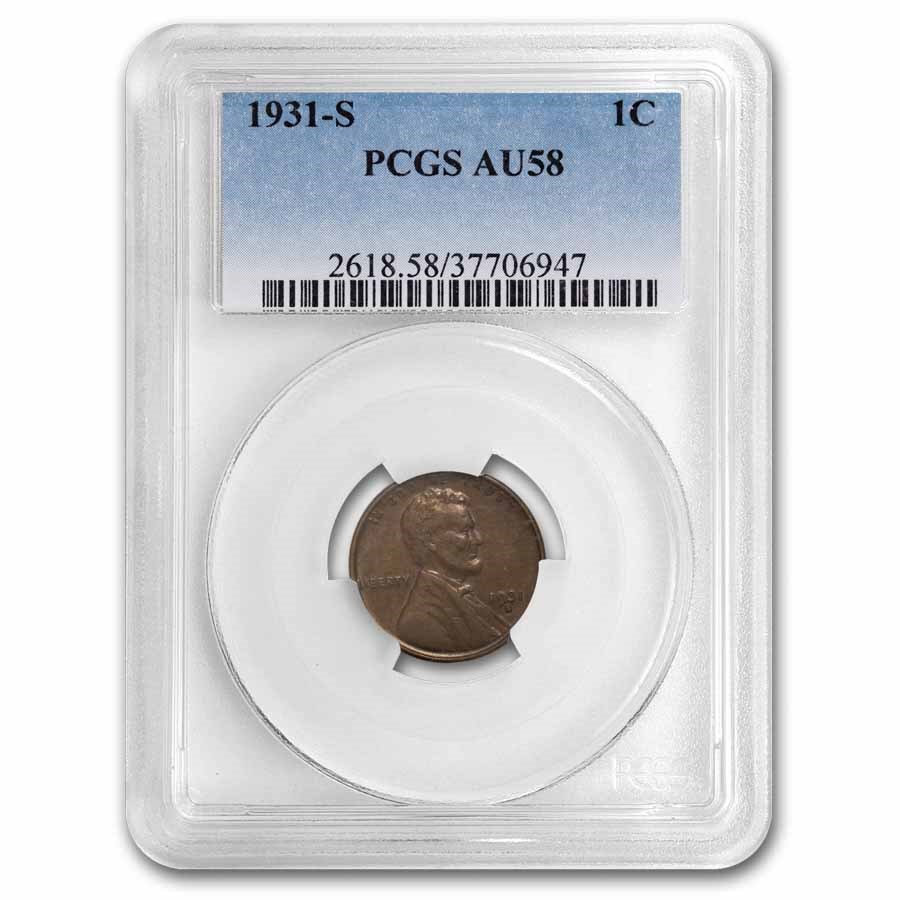 1931-S Lincoln Cent AU-58 PCGS